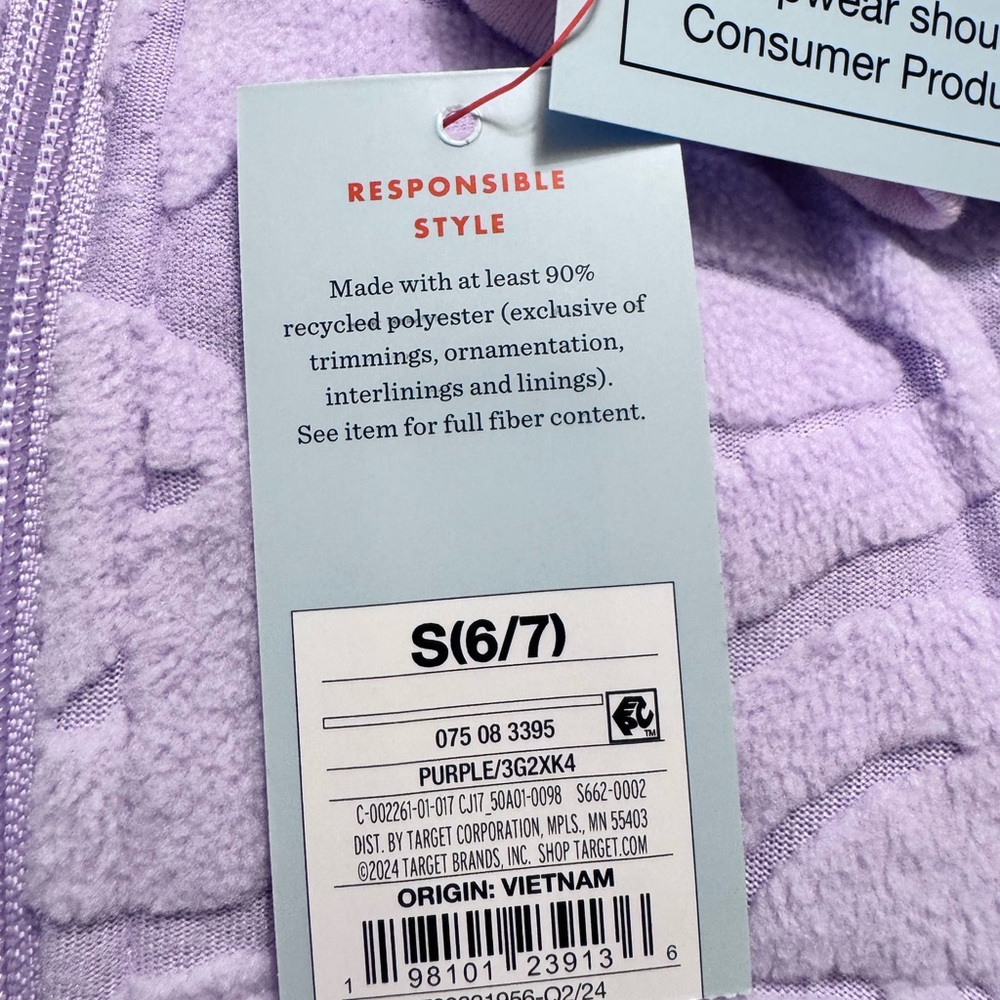 Cat & Jack Purple‎ Hooded Onesie Pajamas SZ SM NWT - Picture 6 of 6